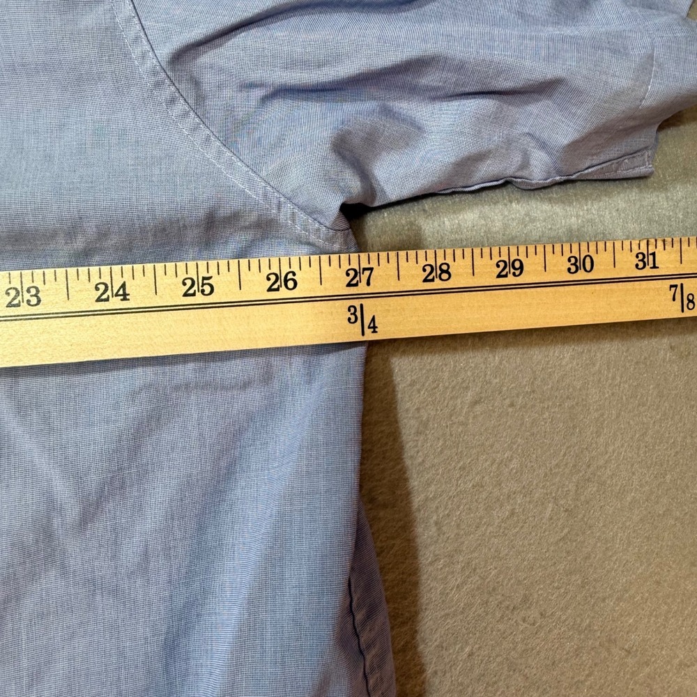 Brooks Brothers Short Sleeve Pajama Top XL Blue Cotton Wrinkle Resistant V-Neck - Picture 5 of 7
